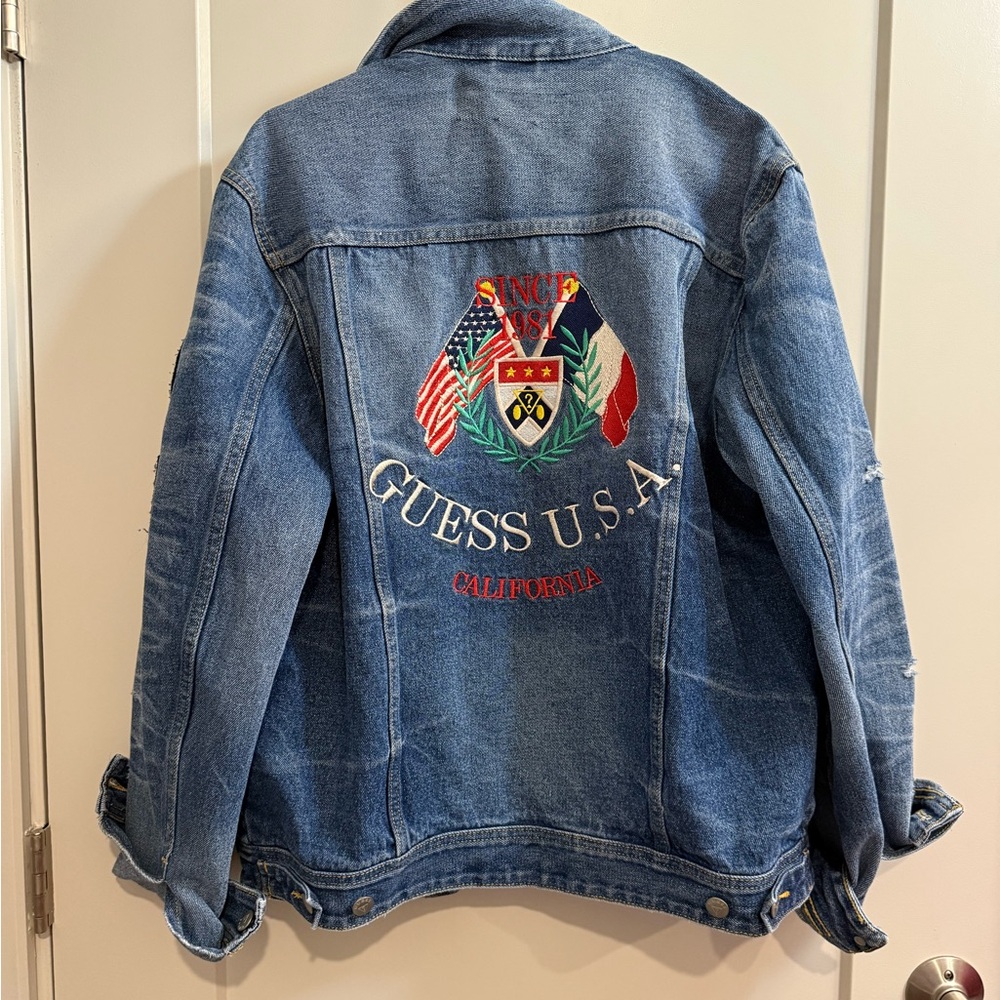 Guess USA Denim Jacket with Embroidered Logo